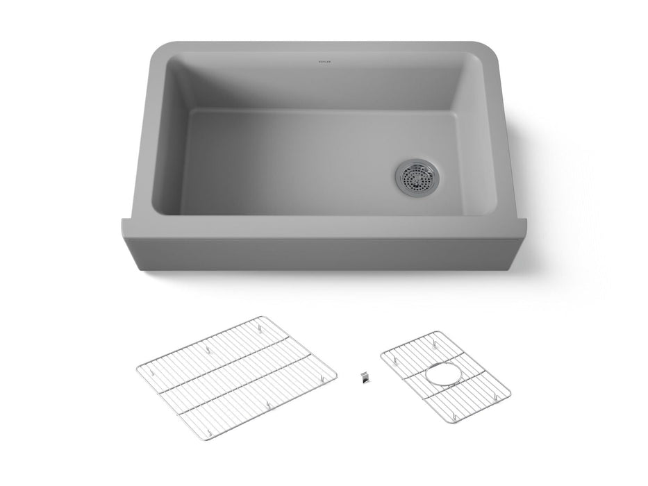 KOHLER K-25786 Cairn 34" undermount single-bowl farmhouse kitchen sink