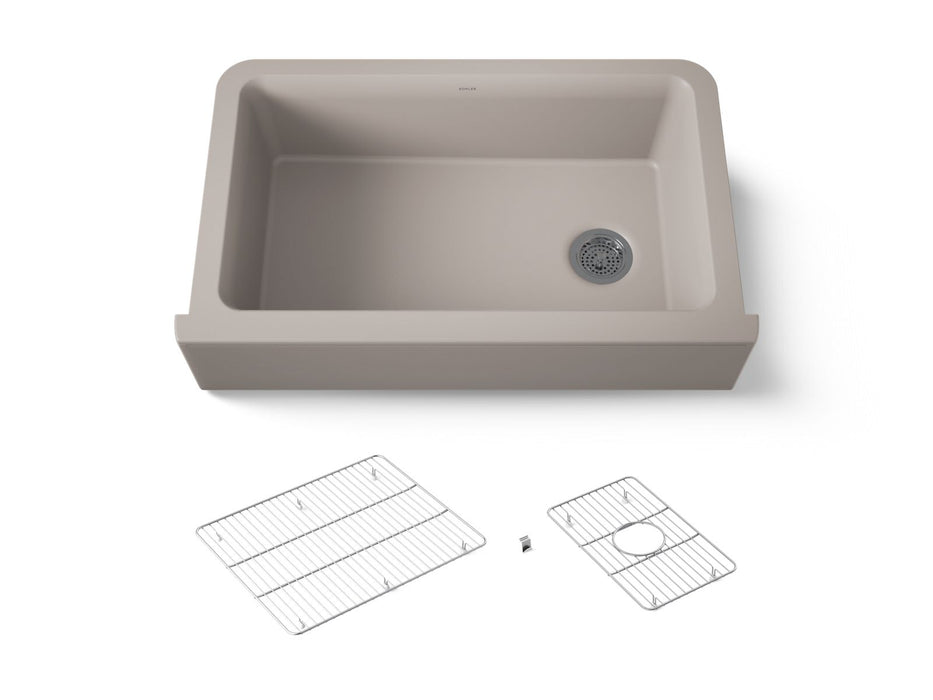 KOHLER K-25786 Cairn 34" undermount single-bowl farmhouse kitchen sink