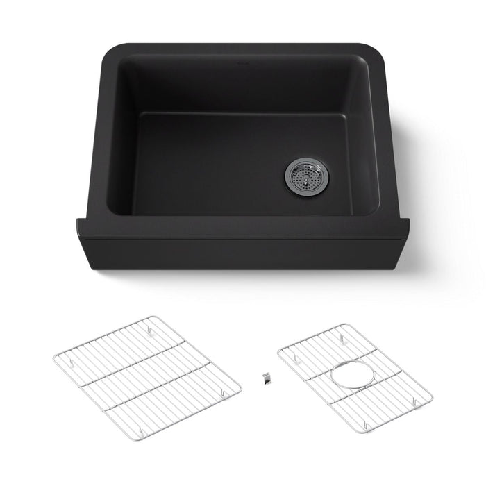 KOHLER K-25787 Cairn 29-11/16" undermount single-bowl farmhouse kitchen sink, matte black - view 5