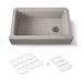 KOHLER K-25788 Cairn 34" undermount single-bowl farmhouse kitchen sink with fluted design, matte taupe - view 3