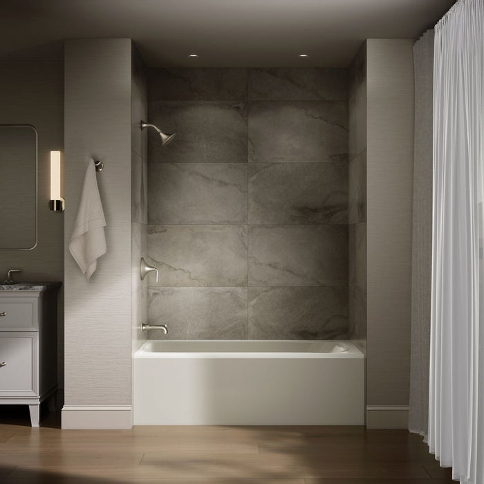 KOHLER K-25831-LA Avec 60" x 32" alcove bath, left drain, biscuit - view 4