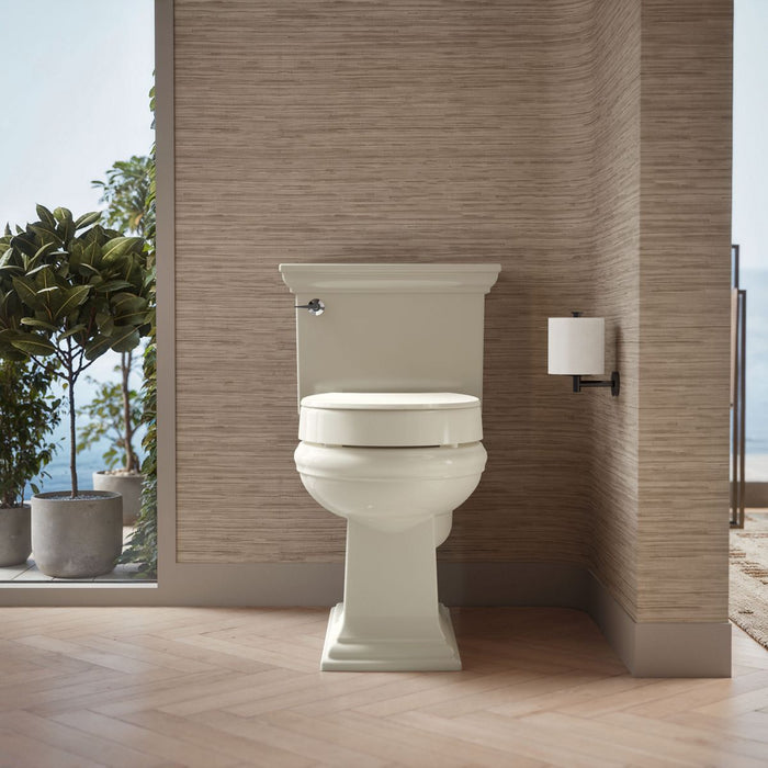 KOHLER K-25876 Hyten Elevated Quiet-Close round-front toilet seat