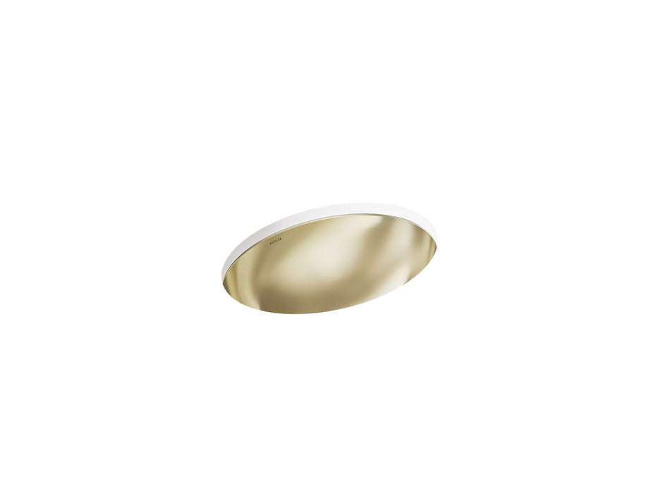 KOHLER K-2602 Rhythm 23-1/4" oval undermount bathroom sink, no overflow, mirror french gold
