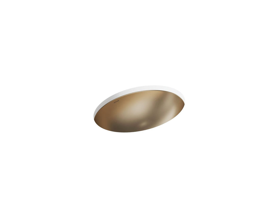 KOHLER K-2602 Rhythm 23-1/4" oval undermount bathroom sink, no overflow, satin bronze
