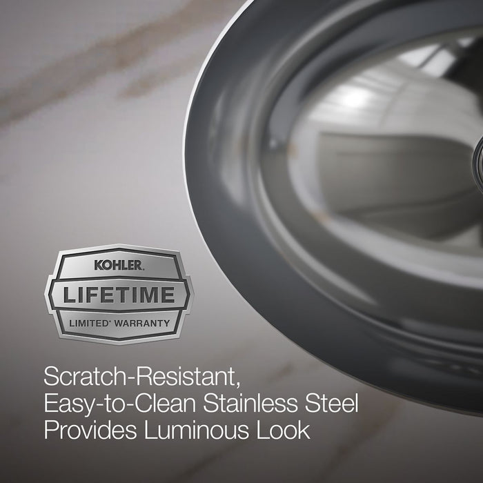 KOHLER K-2602-MU Rhythm 23-1/4" oval undermount bathroom sink, no overflow, not applicable - view 2