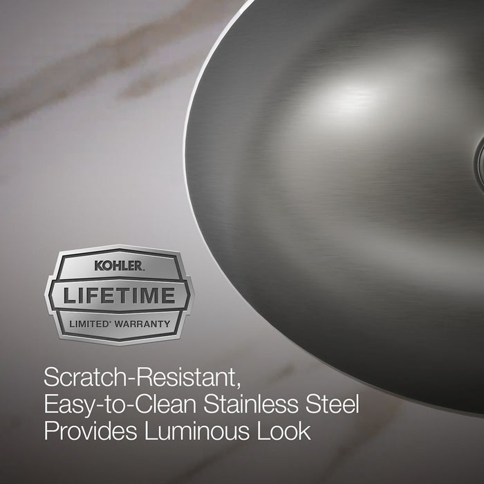 KOHLER K-2602-SU Rhythm 23-1/4" oval undermount bathroom sink, no overflow
