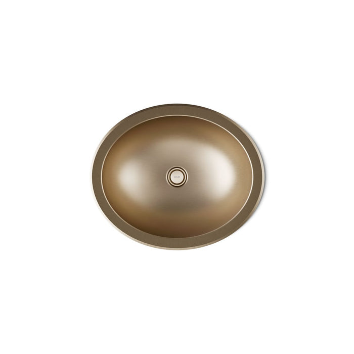 KOHLER K-2608-SU Bachata 20" oval drop-in/undermount bathroom sink, no overflow, vibrant brushed bronze - view 3