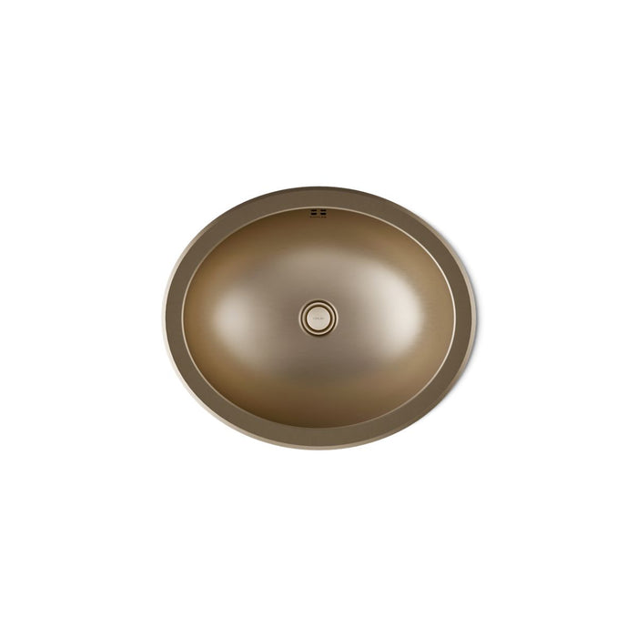 KOHLER K-2609-SU Bachata 20" oval drop-in/undermount bathroom sink, vibrant brushed bronze - view 4