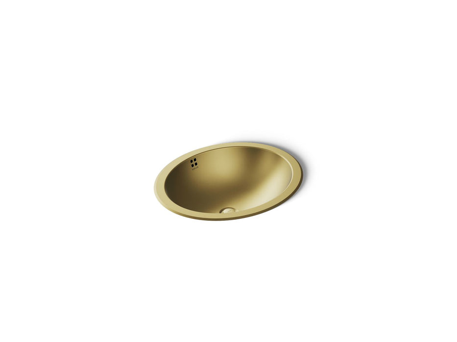 KOHLER K-2609-SU Bachata 20" oval drop-in/undermount bathroom sink, vibrant brushed moderne brass