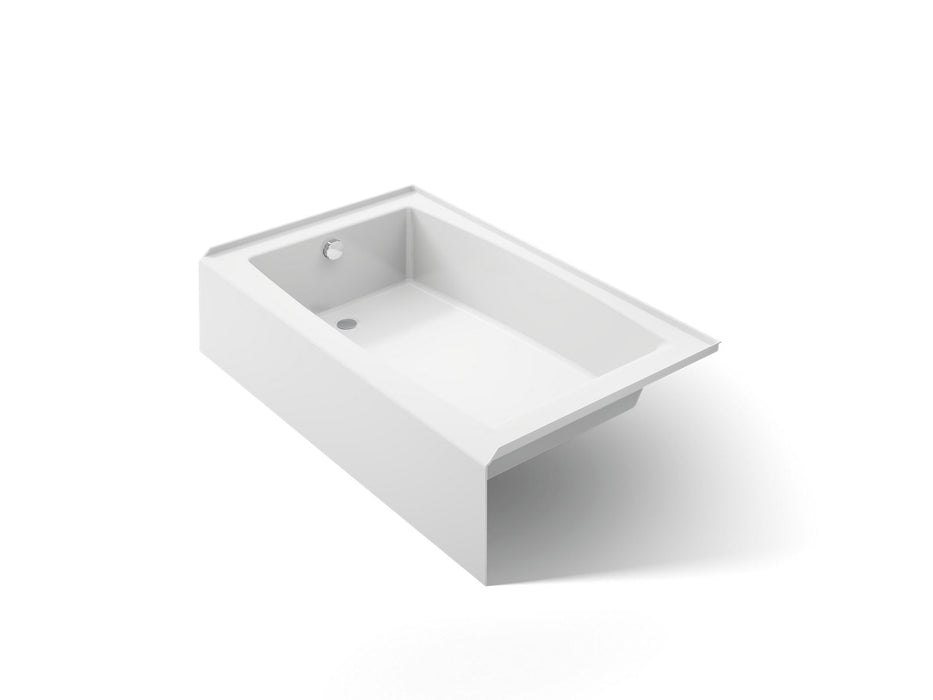 KOHLER K-26107-LA Entity 60" x 36" alcove bath with left drain, white