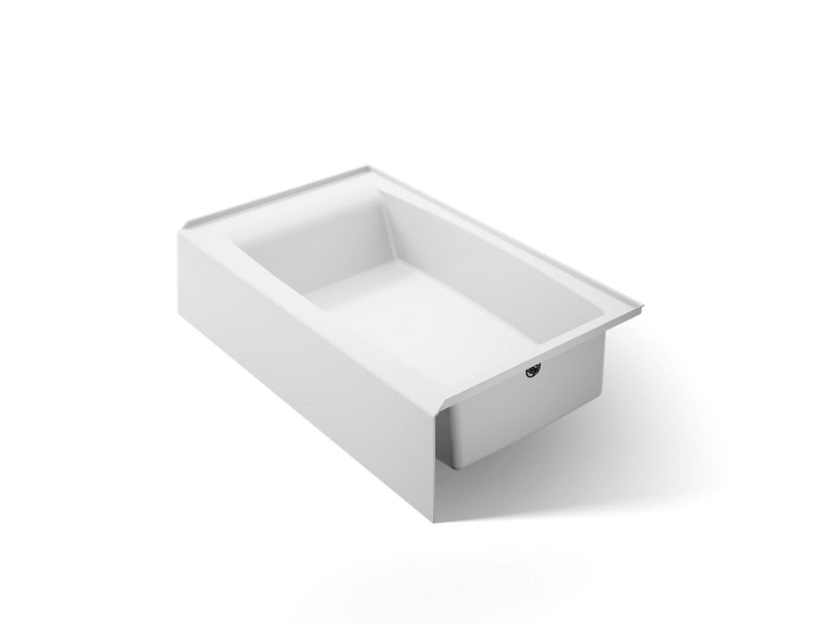 KOHLER K-26107-RA Entity 60" x 36" alcove bath with right drain, white