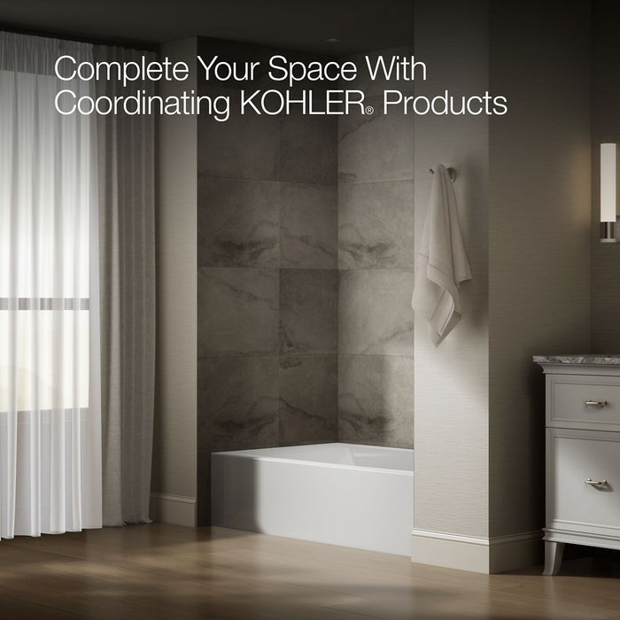 KOHLER K-26107-RA Entity 60" x 36" alcove bath with right drain, white - view 3