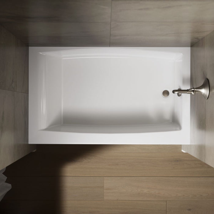 KOHLER K-26107-RA Entity 60" x 36" alcove bath with right drain, white - view 5