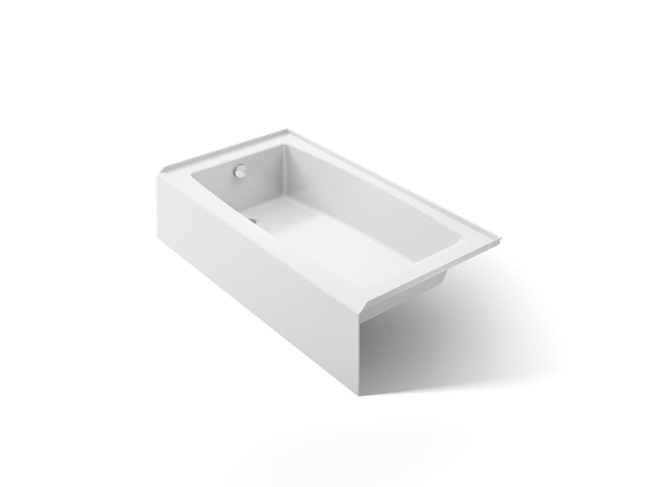 KOHLER K-26108-LA Entity 60" x 32" alcove bath with left drain, white