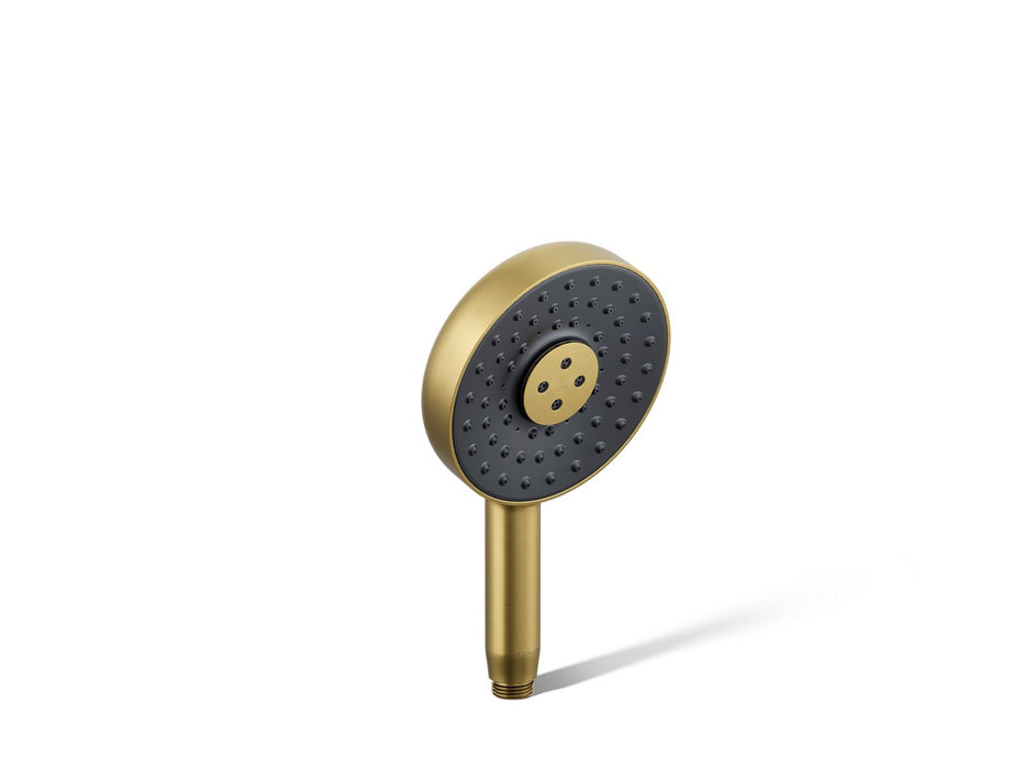 KOHLER K-26282 Statement Round three-function handshower, 2.5 gpm, vibrant brushed moderne brass