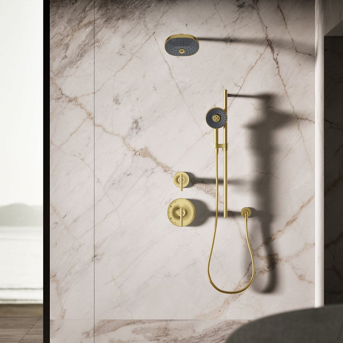 KOHLER K-26282 Statement Round three-function handshower, 2.5 gpm, vibrant brushed moderne brass - view 2