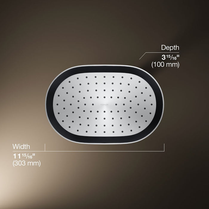 KOHLER K-26293 Statement Oblong 12" single-function rainhead, 2.5 gpm