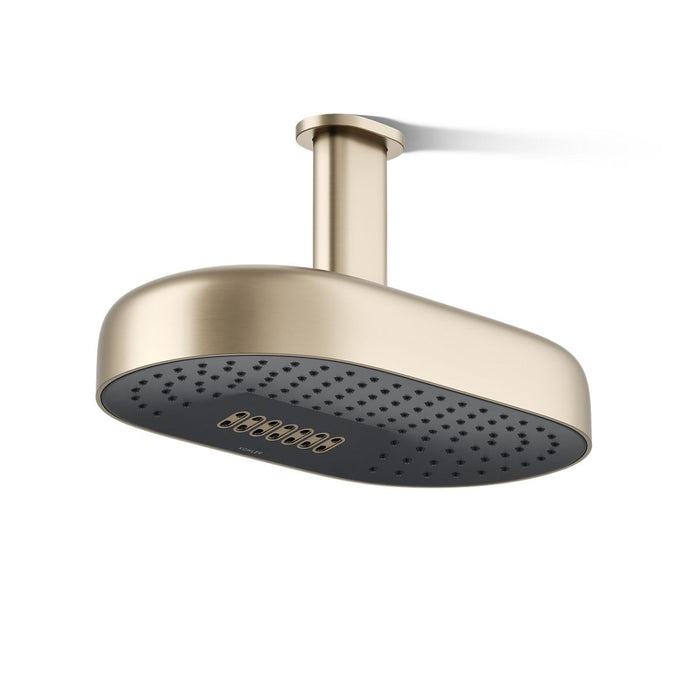 KOHLER K-26295 Statement Oblong 14" two-function rainhead, 2.5 gpm, vibrant brushed bronze - view 3