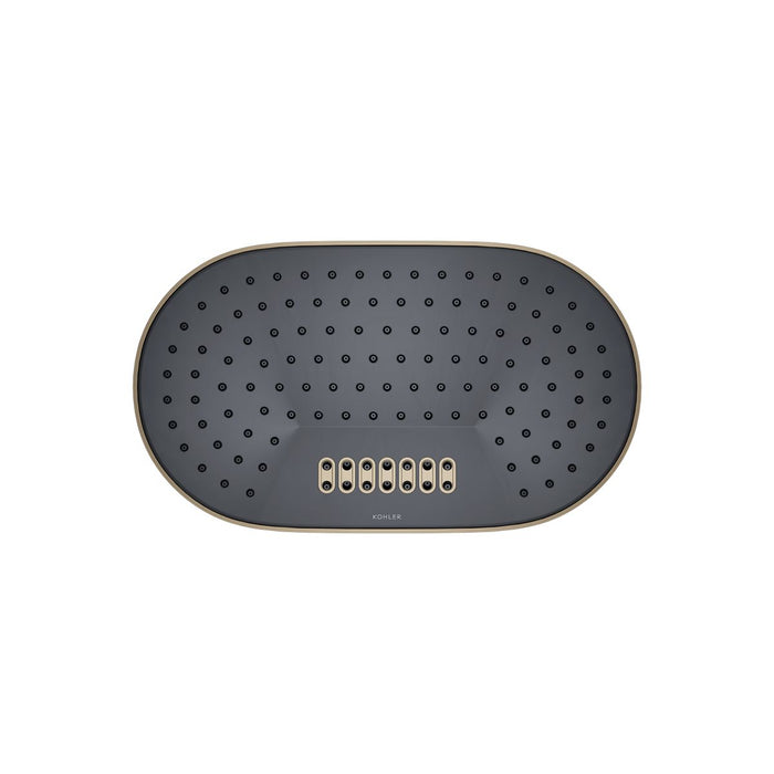 KOHLER K-26295 Statement Oblong 14" two-function rainhead, 2.5 gpm, vibrant brushed bronze - view 4