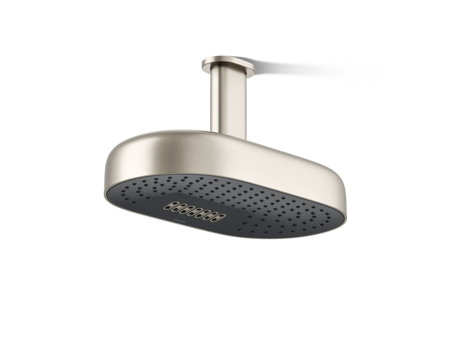 KOHLER K-26295 Statement Oblong 14" two-function rainhead, 2.5 gpm, vibrant brushed nickel