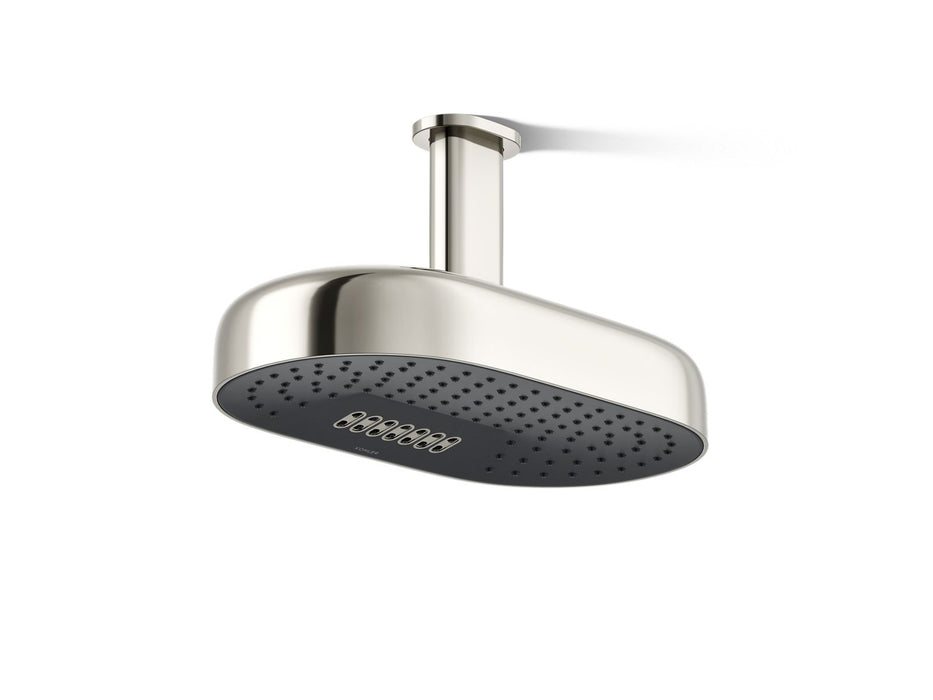 KOHLER K-26295 Statement Oblong 14" two-function rainhead, 2.5 gpm, vibrant polished nickel