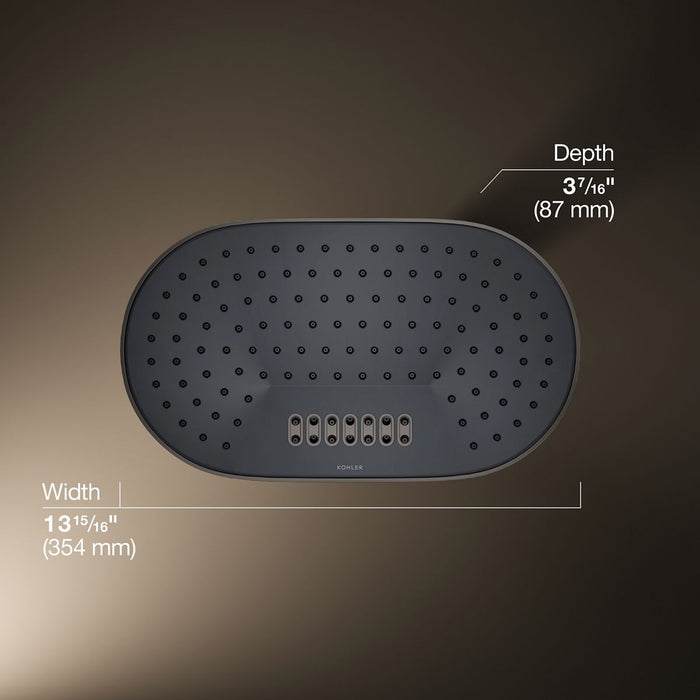 KOHLER K-26295 Statement Oblong 14" two-function rainhead, 2.5 gpm, vibrant titanium - view 4