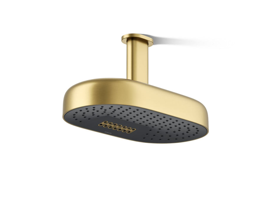 KOHLER K-26295-G Statement Oblong 14" two-function rainhead, 1.75 gpm, vibrant brushed moderne brass