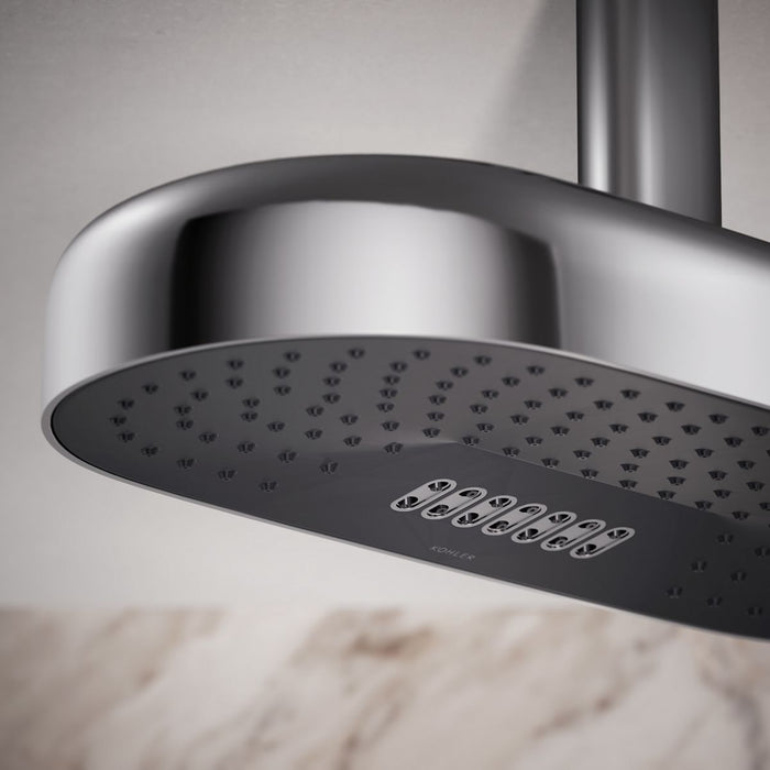 KOHLER K-26297 Statement Oblong 18" two-function rainhead, 2.5 gpm, polished chrome - view 5