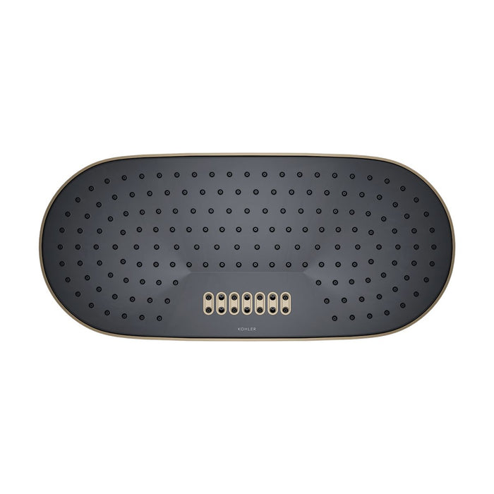 KOHLER K-26297 Statement Oblong 18" two-function rainhead, 2.5 gpm, vibrant brushed bronze - view 5