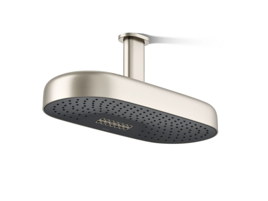 KOHLER K-26297 Statement Oblong 18" two-function rainhead, 2.5 gpm, vibrant brushed nickel