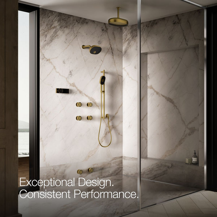 KOHLER K-26299-G Statement Round single-function body spray, 1.75 gpm, vibrant brushed moderne brass - view 5