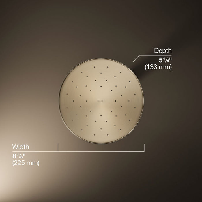 KOHLER K-26301 Statement Open Rain iconic single-function rainhead, 2.5 gpm, vibrant brushed bronze - view 5