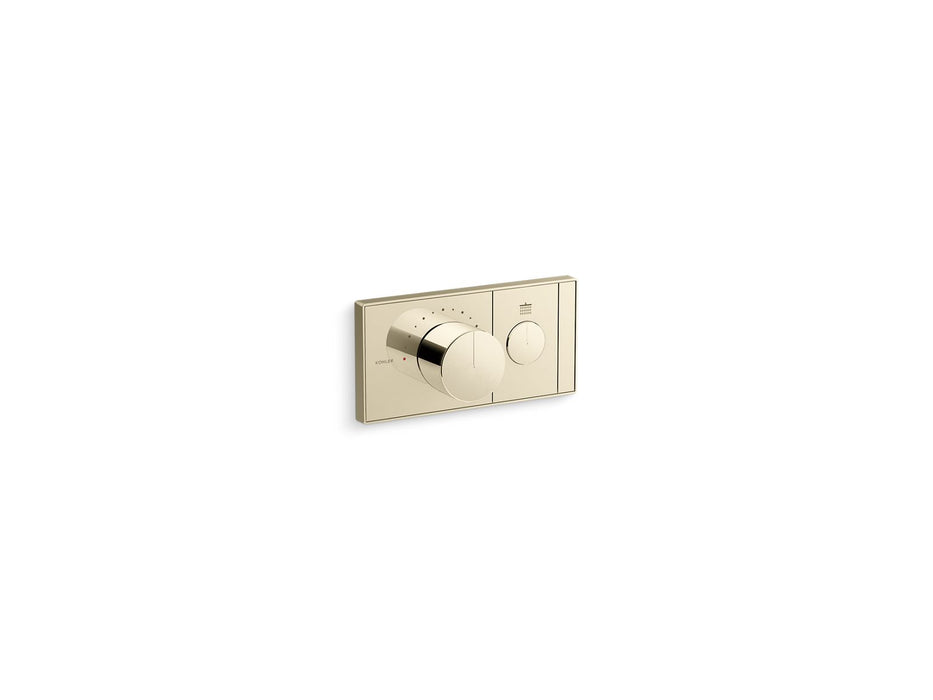 KOHLER K-26345-9 Anthem One-outlet recessed mechanical thermostatic valve control, vibrant french gold