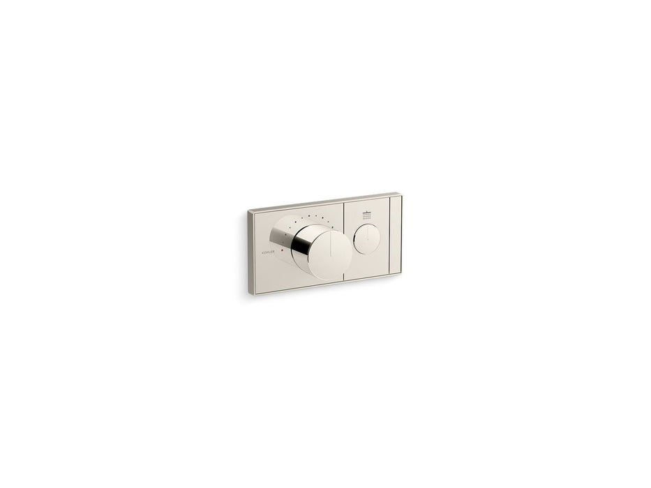 KOHLER K-26345-9 Anthem One-outlet recessed mechanical thermostatic valve control, vibrant polished nickel
