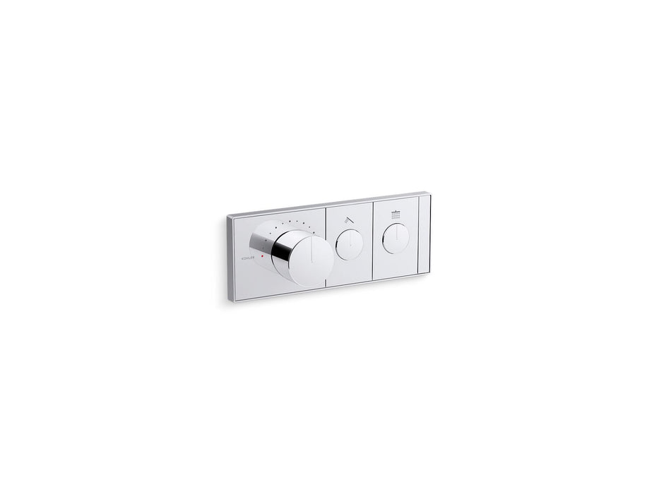 KOHLER K-26346-9 Anthem Two-outlet recessed mechanical thermostatic valve control, polished chrome