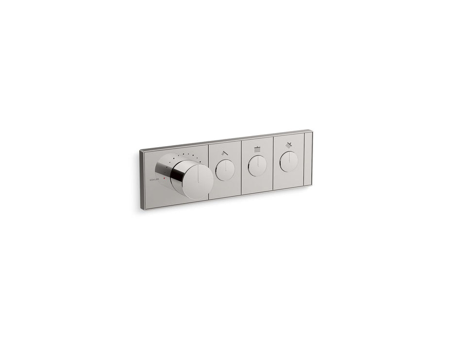 KOHLER K-26347-9 Anthem Three-outlet recessed mechanical thermostatic valve control, vibrant titanium