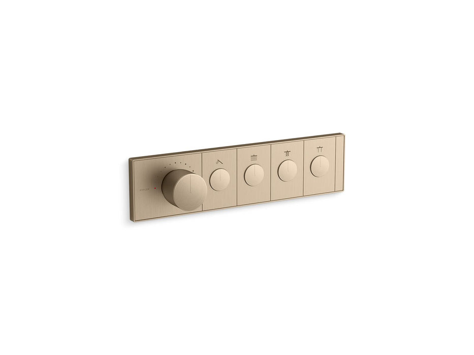 KOHLER K-26348-9 Anthem Four-outlet recessed mechanical thermostatic valve control