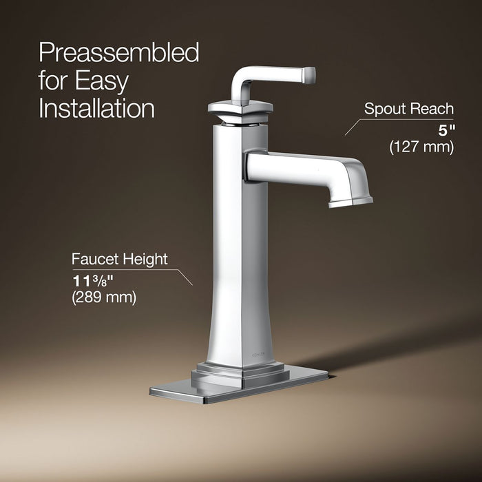 KOHLER K-26430-4K Riff Tall single-handle bathroom sink faucet, 1.0 gpm, polished chrome - view 3
