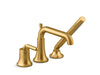 KOHLER K-26441-4 Tone Deck-mount bath faucet with handshower, vibrant brushed moderne brass