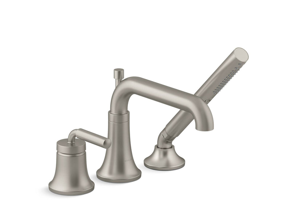 KOHLER K-26441-4 Tone Deck-mount bath faucet with handshower, vibrant brushed nickel