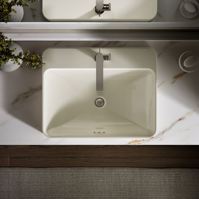 KOHLER K-2660-1 Vox 23" rectangular vessel bathroom sink, biscuit - view 5
