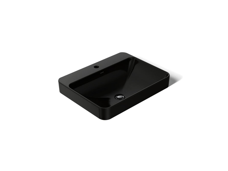 KOHLER K-2660-1 Vox 23" rectangular vessel bathroom sink, black black