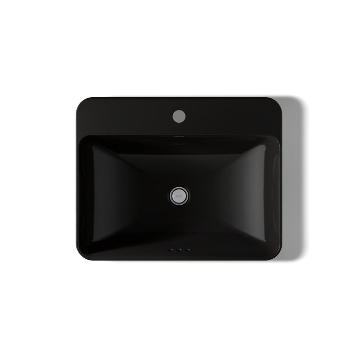 KOHLER K-2660-1 Vox 23" rectangular vessel bathroom sink, black black - view 3
