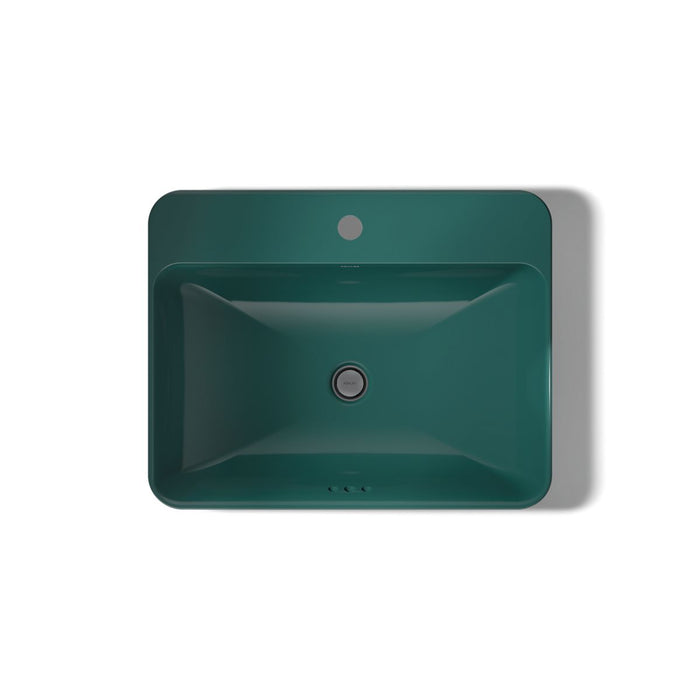 KOHLER K-2660-1 Vox 23" rectangular vessel bathroom sink, teal - view 3