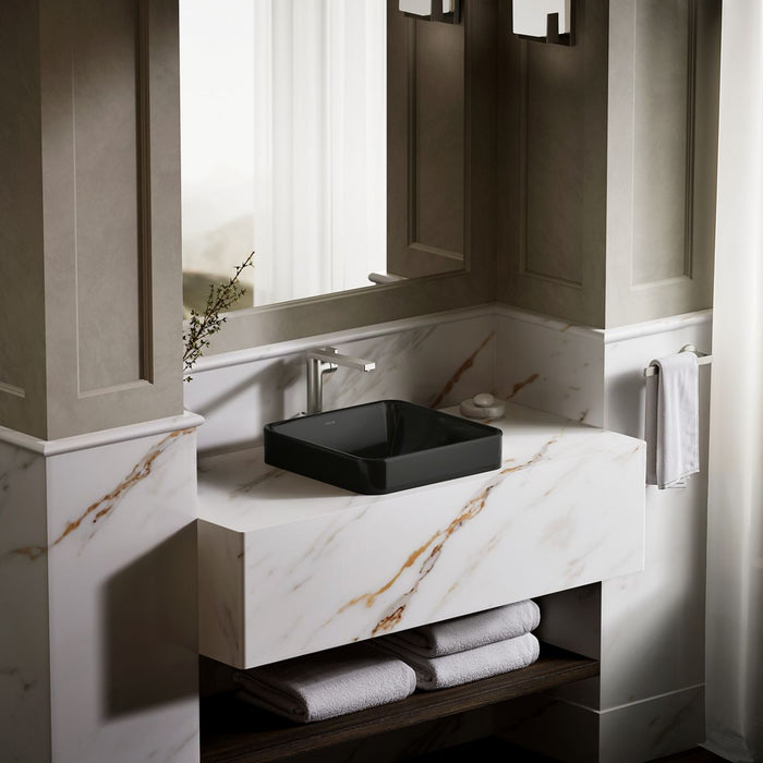 KOHLER K-2661 Vox 16-1/4" square vessel bathroom sink, black black - view 4