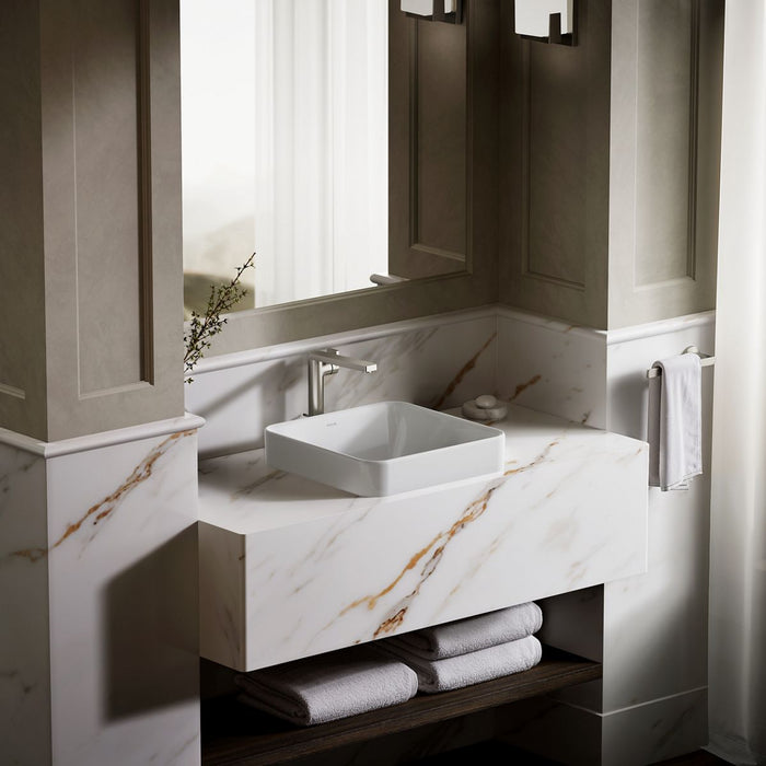 KOHLER K-2661 Vox 16-1/4" square vessel bathroom sink, white - view 4