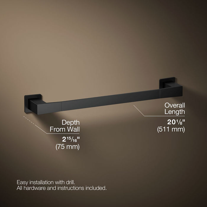 KOHLER K-26633 Honesty 18" towel bar, matte black - view 4