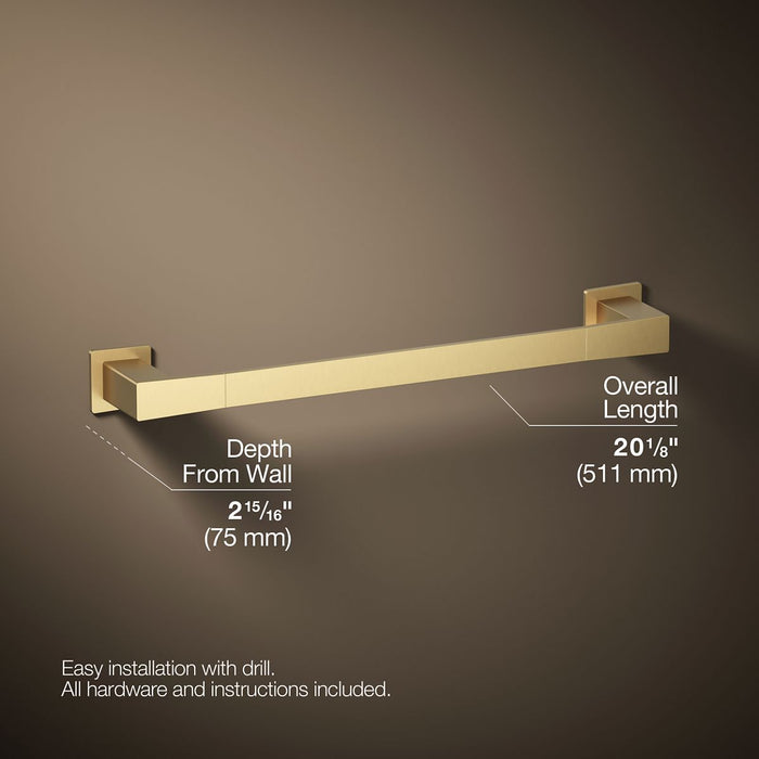 KOHLER K-26633 Honesty 18" towel bar, vibrant brushed moderne brass - view 4