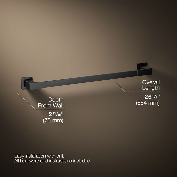 KOHLER K-26634 Honesty 24" towel bar, matte black - view 4
