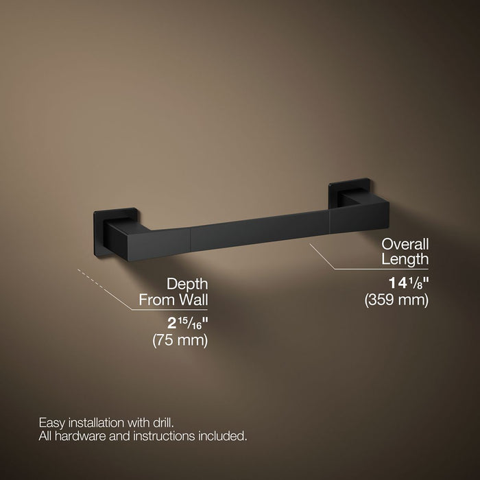 KOHLER K-26635 Honesty 12" towel bar, matte black - view 4